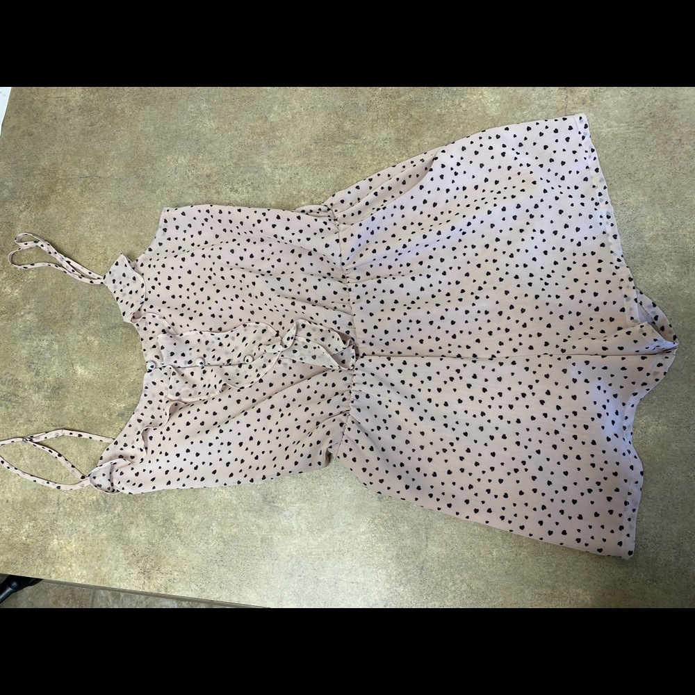 Beautiful Blush Ruffled Heart Detailed Romper